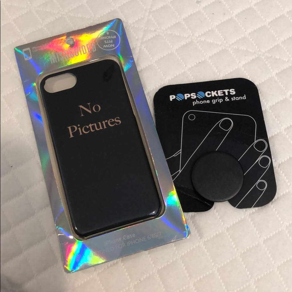 iPhone 8 case + black popsocket